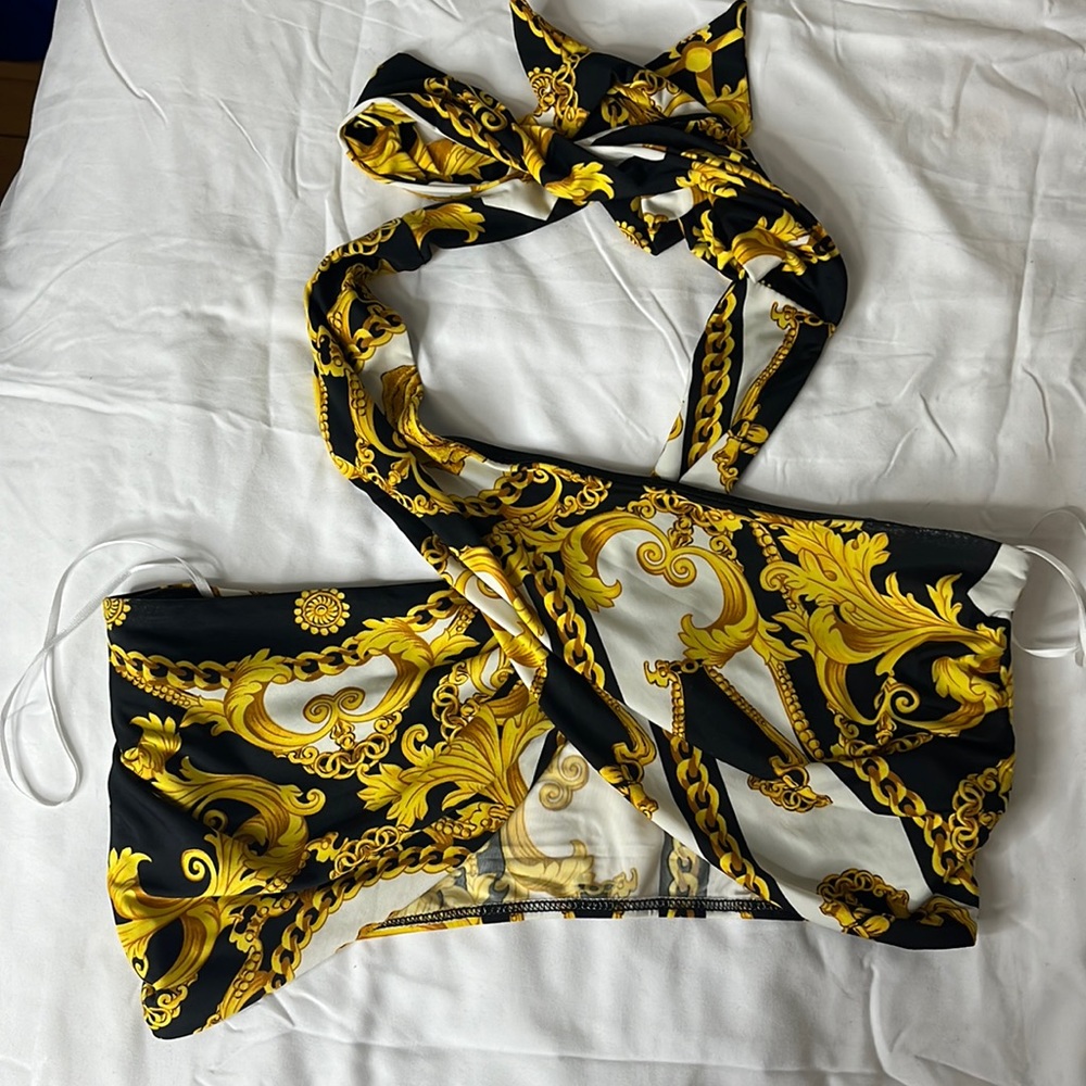 Black and Gold Wrap Top - Nyc Boutique Soho